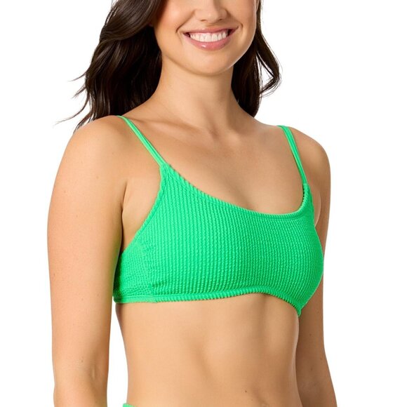 NWT Salt + Cove Juniors Rib Scrunch Scoop-Neck Bikini Top Mint Tea Green L - Picture 3 of 9